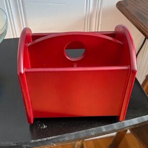 Red Wooden Remote Holder